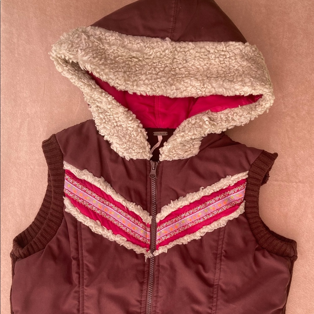 Free People Hooded Vest with Pockets